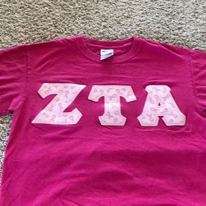 ZTA breast cancer ribbon letter shirt